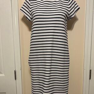 Lauren Ralph Lauren Striped Black and White Midi Dress